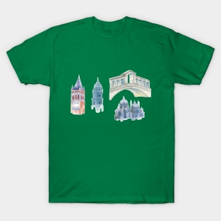 Buildings Watercolor T-Shirt